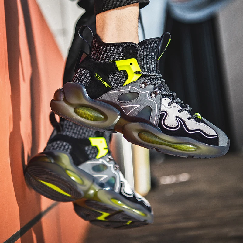 

Fashion Graffiti Men Sport Shoes Designer Male Sneakers Good Quality Breathable Men Running Shoes Cushioning Jogging Shoes