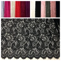 12 muti colors can choose thin embossed flower eyelash lace fabric for sewing cloth v2196