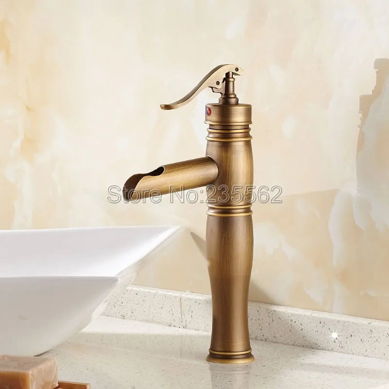

Antique Brass NEW "Water Pump Look" Style Bathroom Faucet Vessel Sink Mixer Tap Lan006