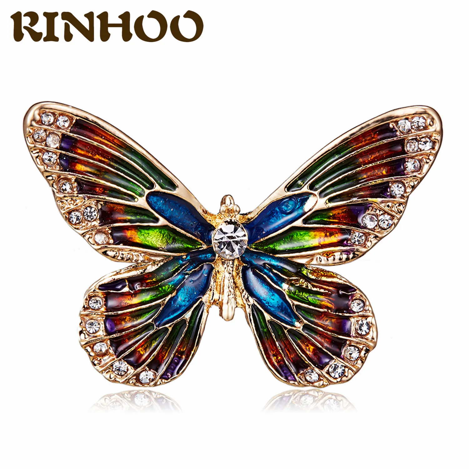 

Fashion Colorful Butterfly Brooches Metal Crystal Rhinestones Cutout Brooch Animal Pins Banquet Wedding Bouquet Brooch Gifts