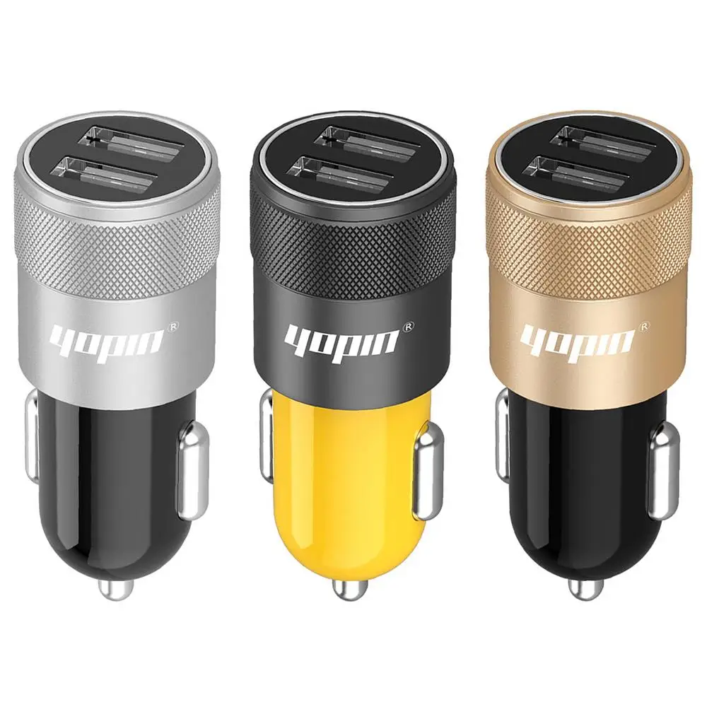 

Vehemo Dual USB Charger 24V Adapter for Smartphone Metal Car Charger Cigarette Lighter Power Station Car Charger Universal