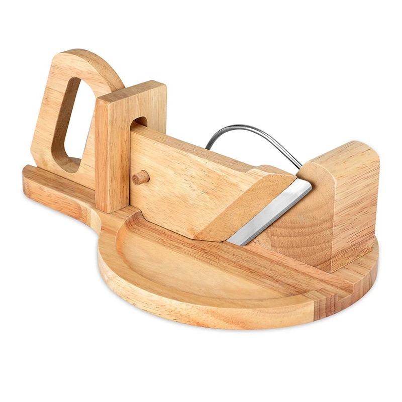 Cortador de madera para salchichas, utensilio de cocina con cuchilla y clavija de bloqueo de seguridad, cortador de alimentos para el hogar