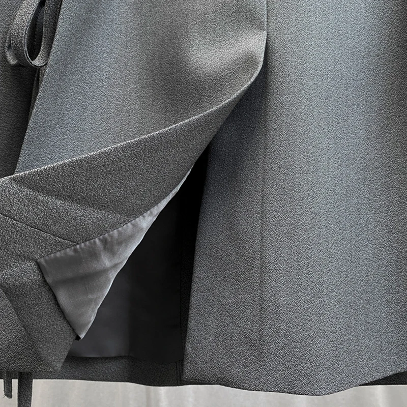 

TWOTWINSTYLE Hollow Out Lace Up Bowknot Blazer For Women Lapel Long Sleeve Casual Coat Female Fashion New Clothing 2020 Fall