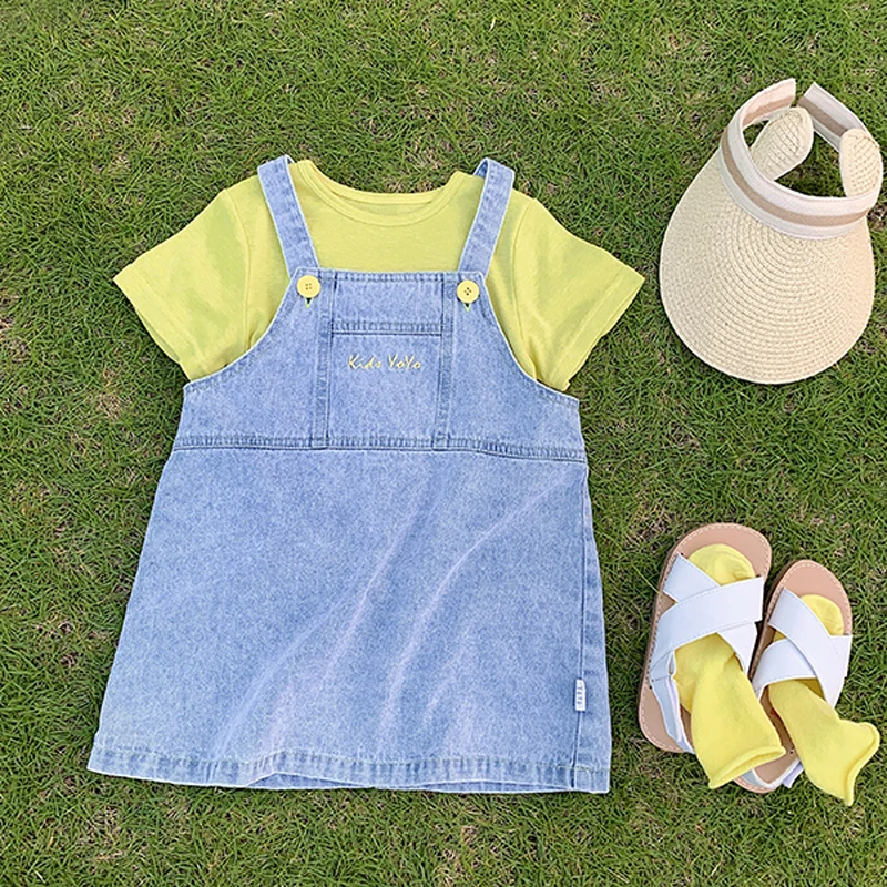 2020 универсальное джинсовое платье-жилет в Корейском стиле милые хлопковые