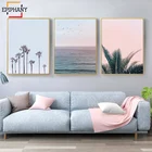 Современный домашний декор, принты береговой стены, пальмы, океан, холст, тропические постеры, скандинавские настенные картины для гостиной