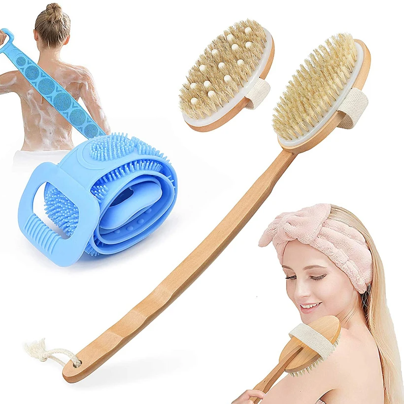 

TREESMILE 4pcs Premium Dry Brushing Body Brush Set Dry Brushing Body Brush With Natural Bristles for Shower Brush Brush