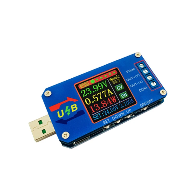 

DC USB Tester DC Boost/Buck Converter CC CV Power Module 5V TO 0.6-30V 2A Adjustable Regulated Power Supply Voltage Meter