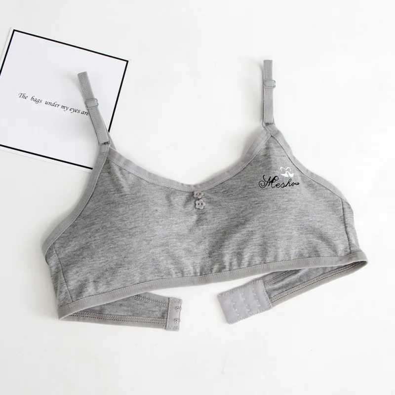 

All Season Teen Girls Underwear Soft Padded Cotton Bra Solid Color for Yoga Sports Running Comfortable Breathable Bra 12-18Y