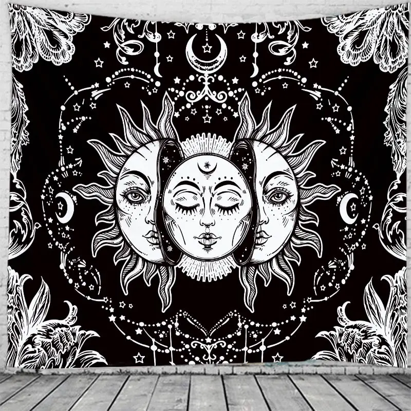 Настенный гобелен с принтом солнца и Бога настенный подвесной цветок