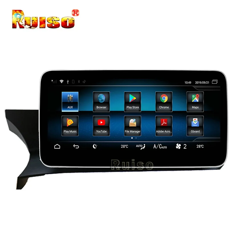 Автомобильный DVD проигрыватель Ruiso 4 Гб + 32 ГБ для Benz C Class W204 (2011 2014) Android 9 0 gps аудио
