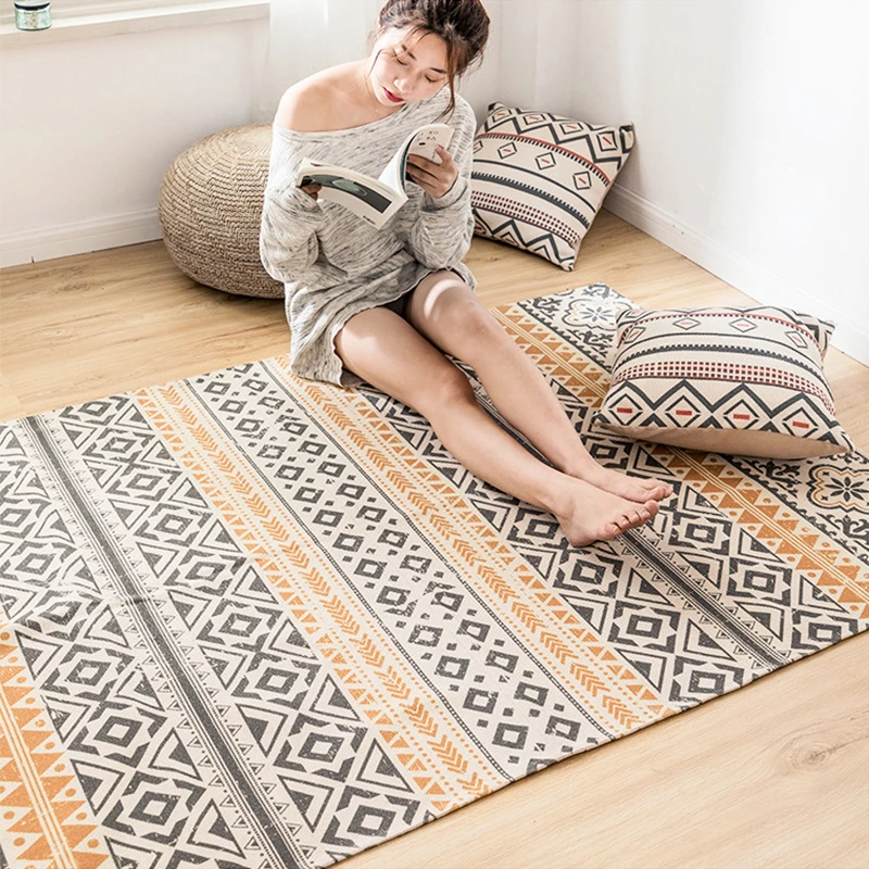 Национальный стиль диван ковер хлопок лен молитва балкон прикроватный коврик