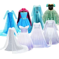 girls elsa dress kids cosplay snow queen 2 elza costume children fancy disguise anna birthday party princess dresses new clothes