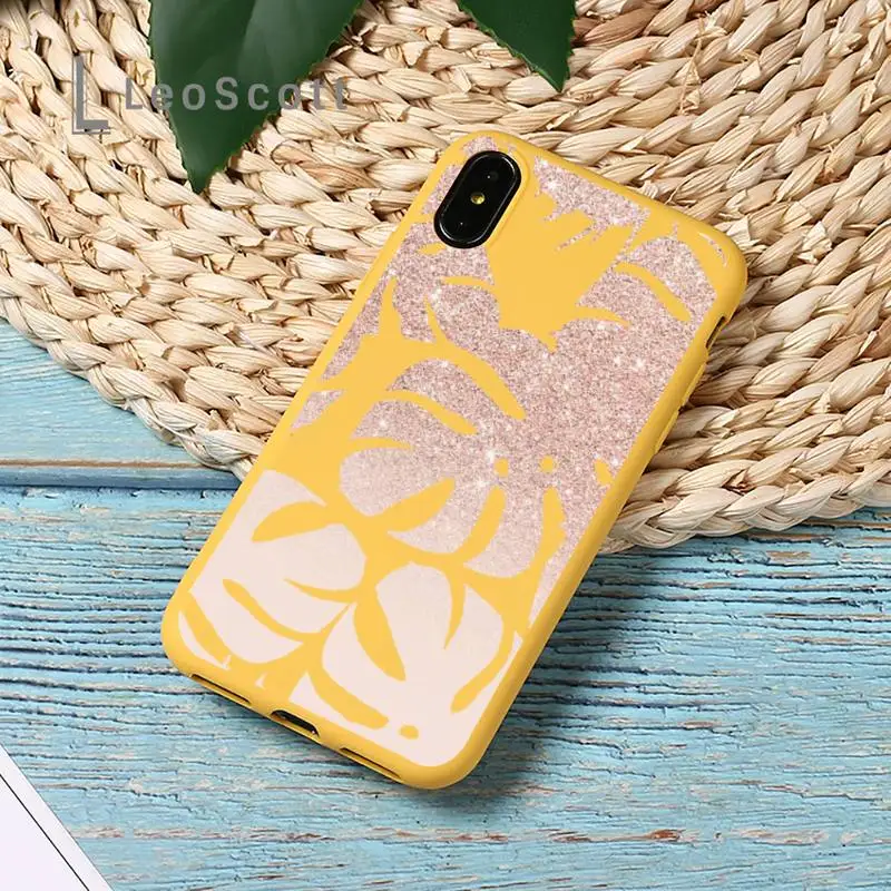 

Leaves Pineapple fashion Phone Case Candy Color for iPhone 11 12 pro XS MAX 8 7 6 6S Plus X SE 2020 XR