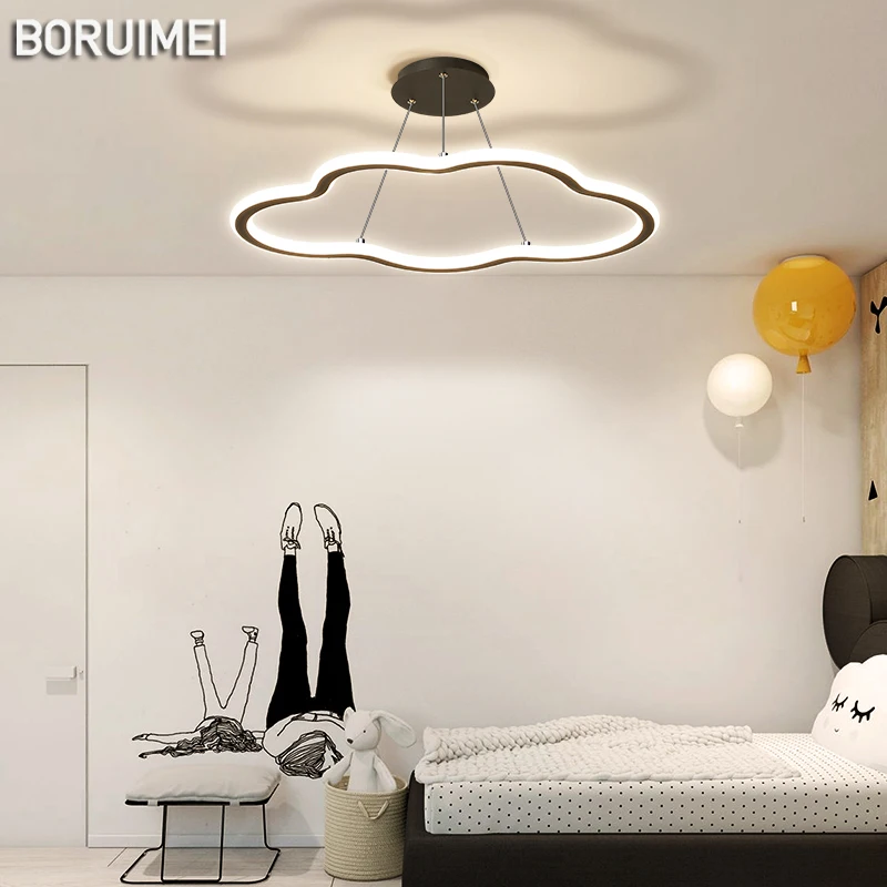 Kid's Room Pandent Lamp Led Chandelier Cloud Shape Creative For Children's Bedroom Living Room Simple Fixtures Indoor Lightings
