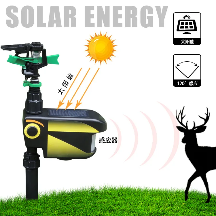

Solar Powered Motion Activated Powerful Eco-Friendly Jet Spray Animal Repeller Automatic Spray Garden Pest Control Repellent