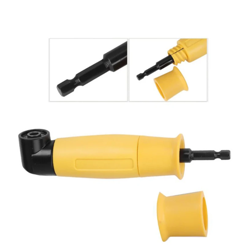 

90 Degree Angle Hex Shank Extension Screwdriver Drill Bit Socket Holder Adapter Sleeve Power Attachment Tool Right Angle Adapter