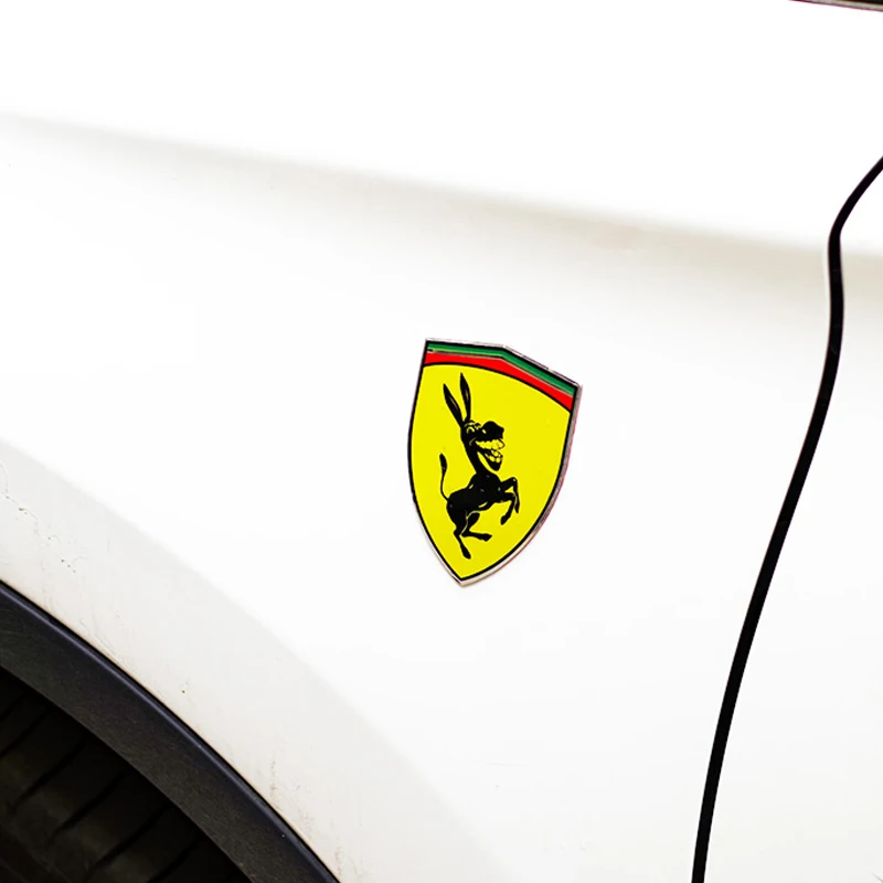 3D металлические наклейки с осликом red Bull алюминиевый сплав Забавный Милый