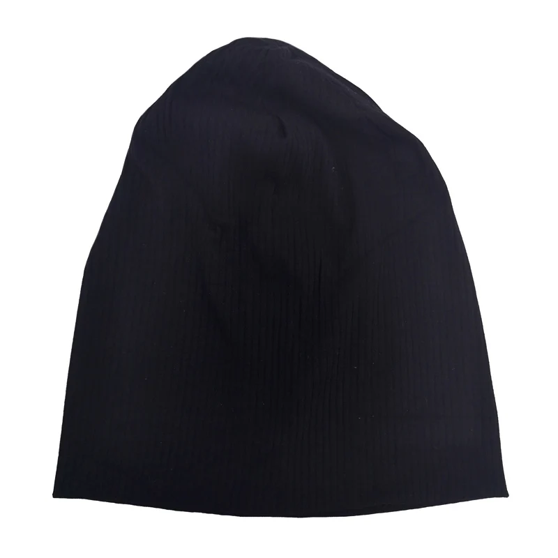 GZHilovingL, женские черные ребристые хлопковые шапочки, Skullies, шапки для зимы и осени, эластичные сутулящиеся шапки, Женские Простые шапочки, шапки