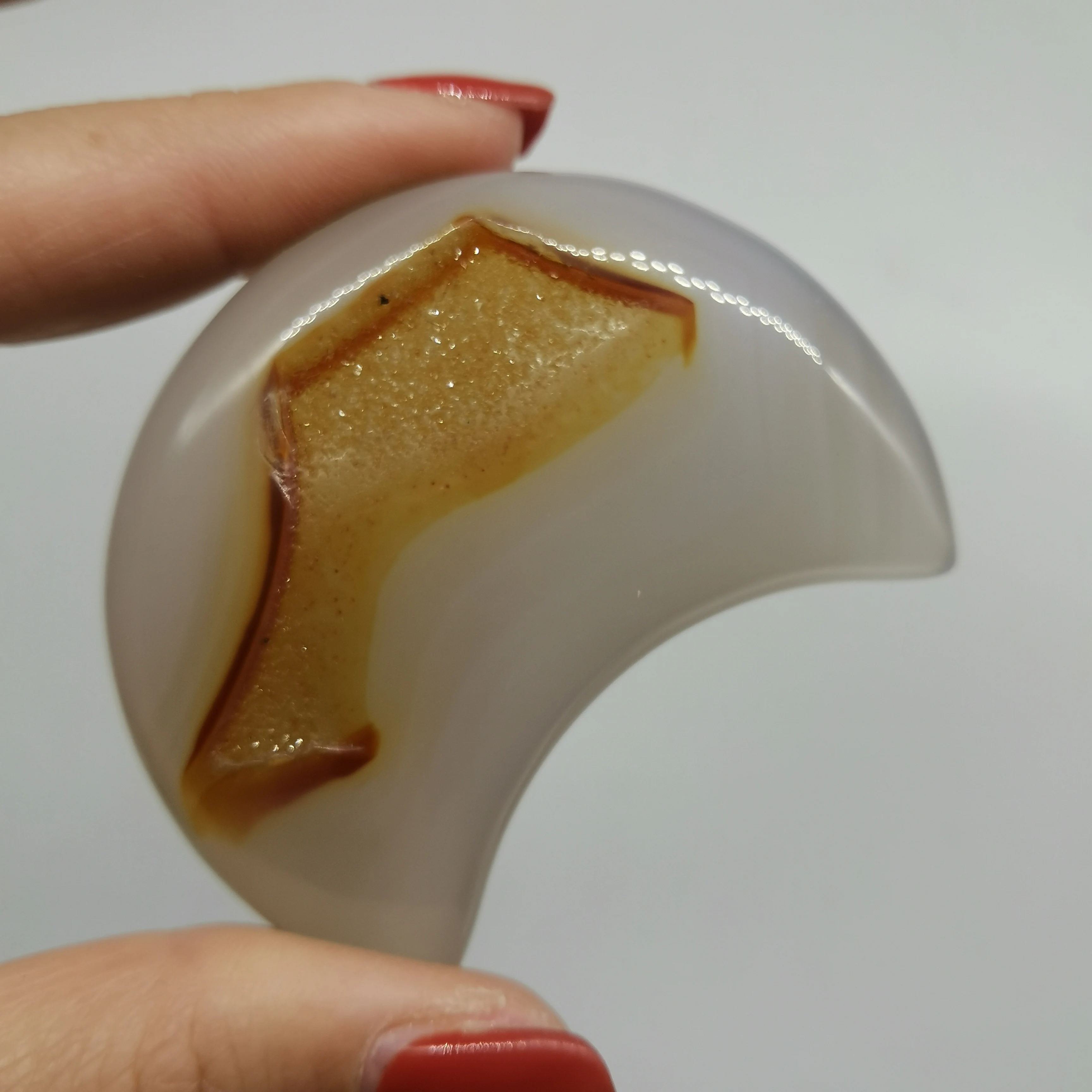 XT280 (62 г) натуральный агат геодезический камень сердце резное Исцеление Кристалл