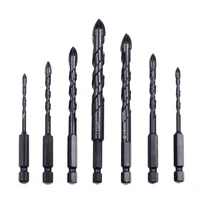 345681012mm hex tile cross drill bits set for glass ceramic concrete hole opener hard alloy triangle bit tools power tool