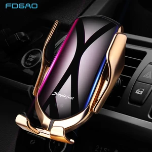 dcae automatic clamping 10w wireless car charger for iphone xs xr x 8 11 12 13 samsung s21 s20 s10 qi fast charging phone holder free global shipping