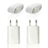 2 setlot wall ac eu plug usb charger for iphone 8 pin usb charging cable travel charger adapter for apple iphone 5 5s 6 6s 7