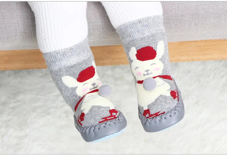 

Toddler Indoor Sock Shoes Newborn Baby Socks Winter Thick Terry Cotton Baby Girl Sock with Rubber Soles Infant Animal Funny Sock