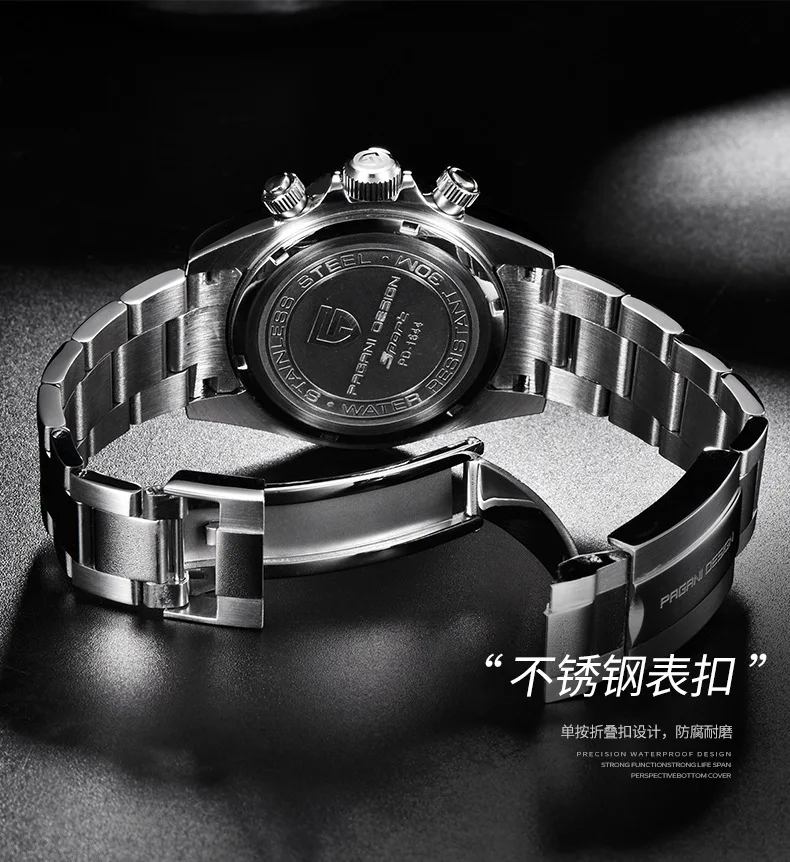 

Mens Watches Top Brand Luxury watches steel New Men Watch Chronograph Sport Quartz Wristwatch
