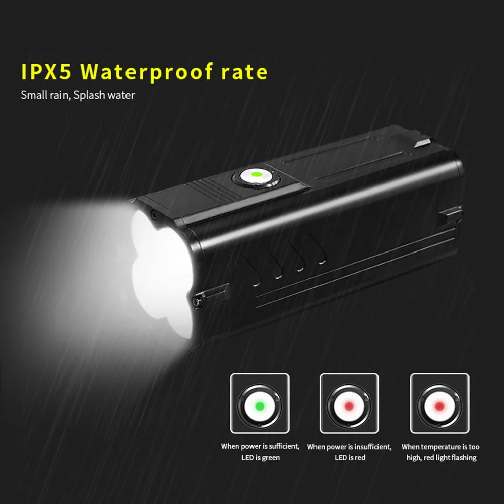 Comprar Linterna Potente De 8000 Lúmenes Con Función De Batería Externa, Lámpara De Mano Con Cuentas De 4 X P50, Linterna Impermeable Para Camping Y Pesca