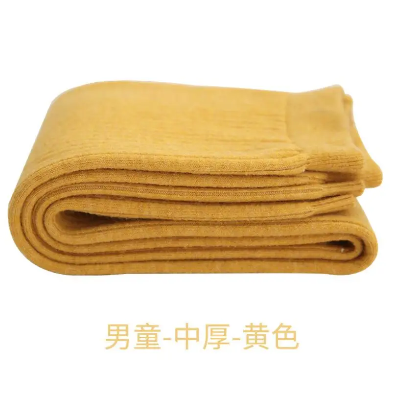 yellow for boys Зимние детские штаны От 0 до 15 лет Детские теплые штаны bew для детей из шерсти ягнёнка, кашемир брюки леггинсы для девочек трикотажные брюки для мальчиков с подкладкой из плюша и шерсти, Штаны штаны - Цвет: yellow for boys