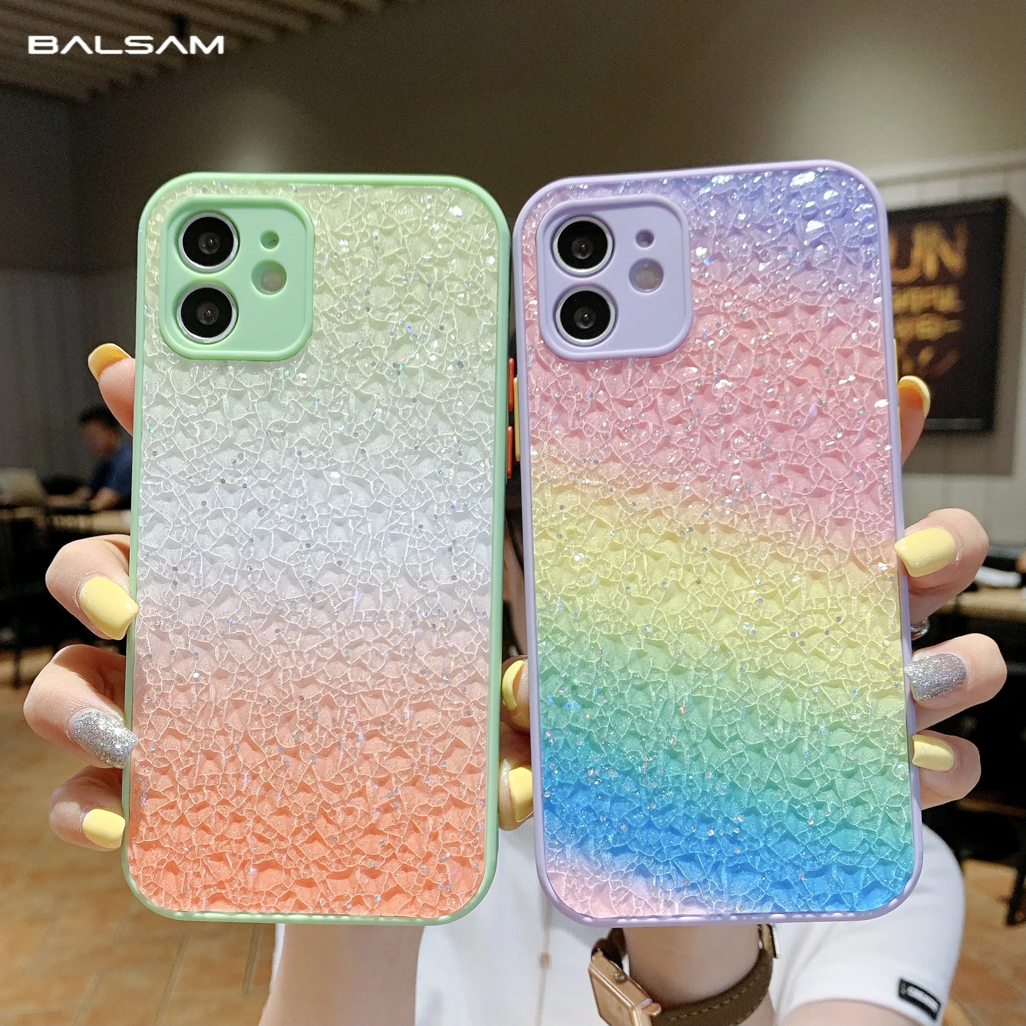 Роскошные лед трещина градиентный чехол для телефона iPhone 12 11 Pro XS Max X XR 7 8 Plus SE 2020