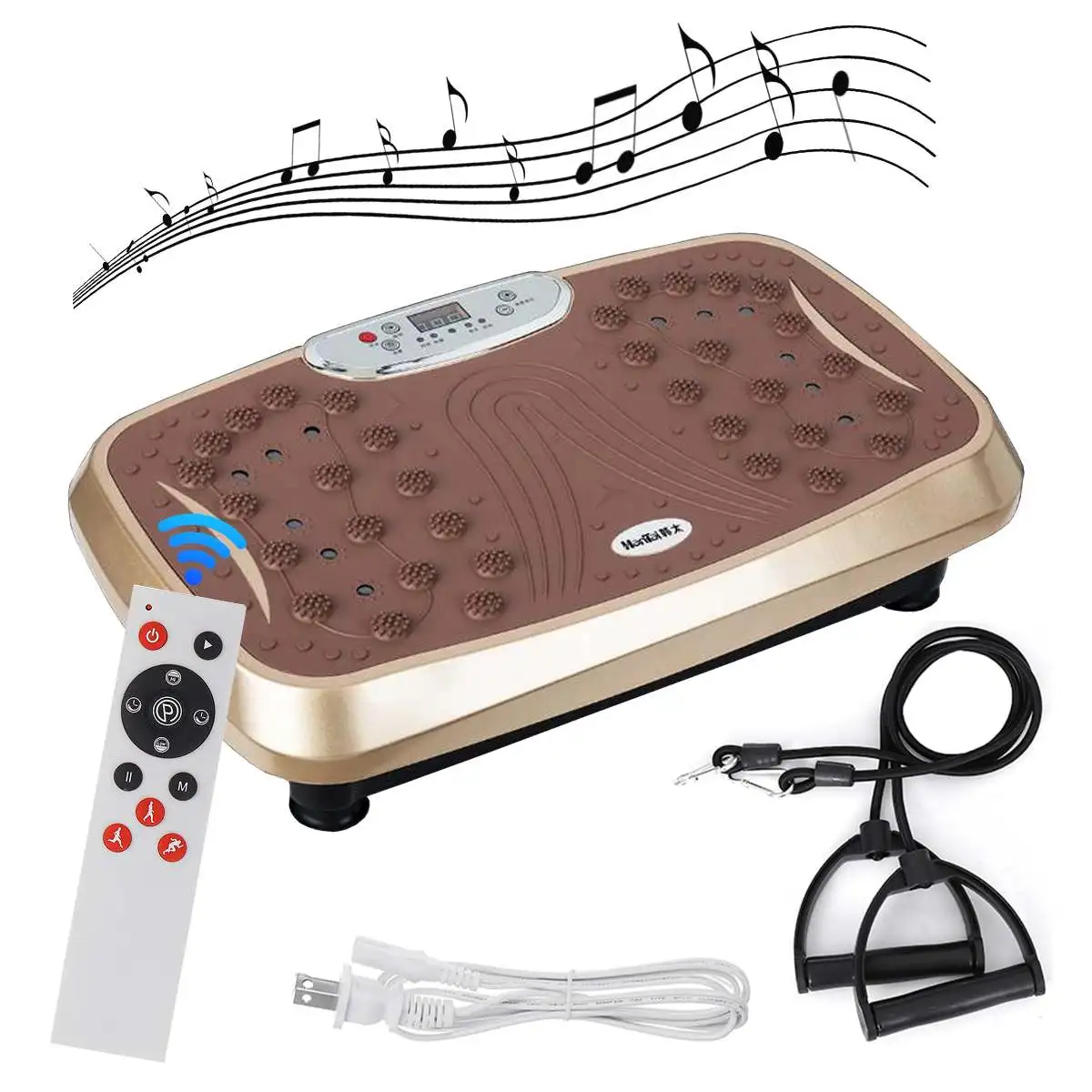 110V 150KG Multifunction Vibration Fitness Massager Body Shaping Platform Machine Remote Workout Home Gym Fitness Equipment