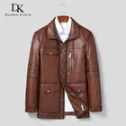 Мужская куртка из натуральной кожи, Куртки из натуральной овечьей кожи, повседневные короткие черные карманы, Новинка осени для мужчин N5008