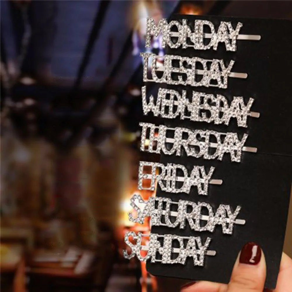 1 шт. заколка для волос с жемчужинами и буквами на английском языке Стразы