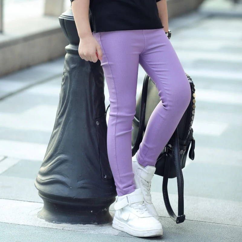 Весенне летние штаны для девочек разноцветные хлопковые смешанные эластичные