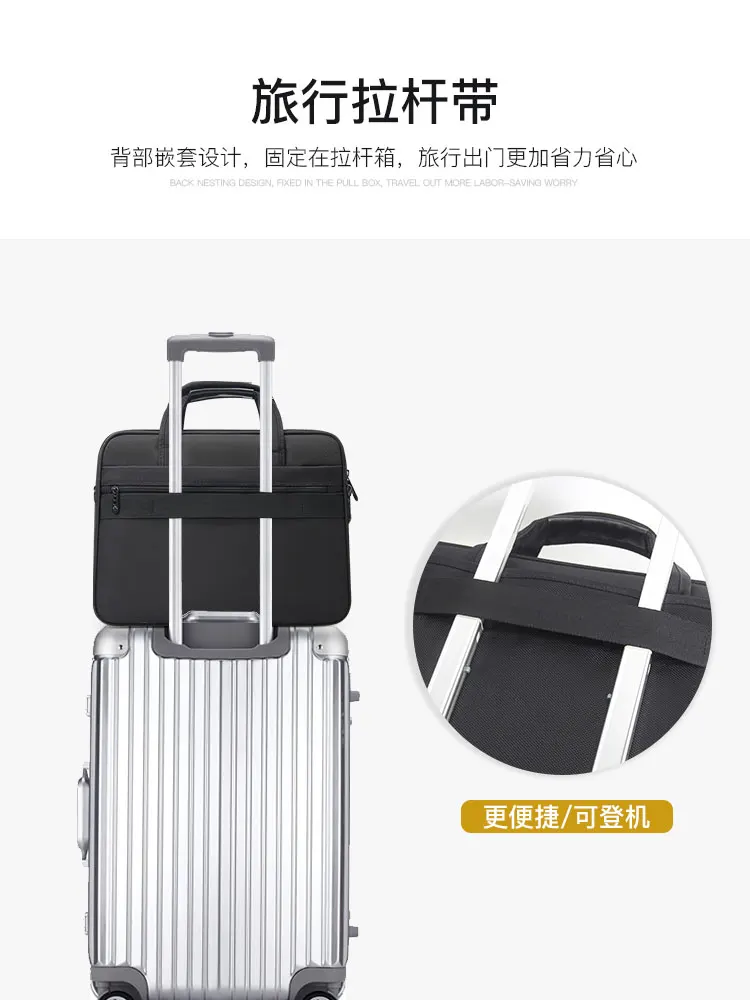 Large Capacity Briefcase Men's Business Canvas Laptop Bag Oxford Cloth Office Bag Shoulder Brief Case Business Trip