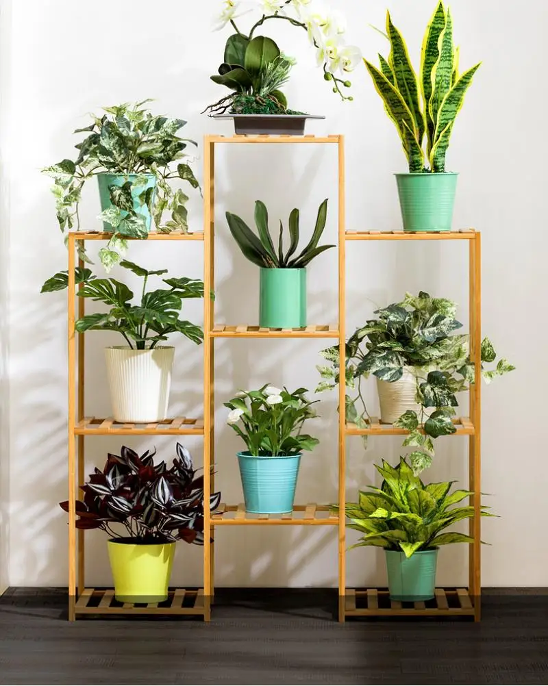 

Wooden Plant Stand Balcony Flower Stand Multi-layer Indoor Solid Wood Living Room Floor Type Potted Plant Rack Display Stand