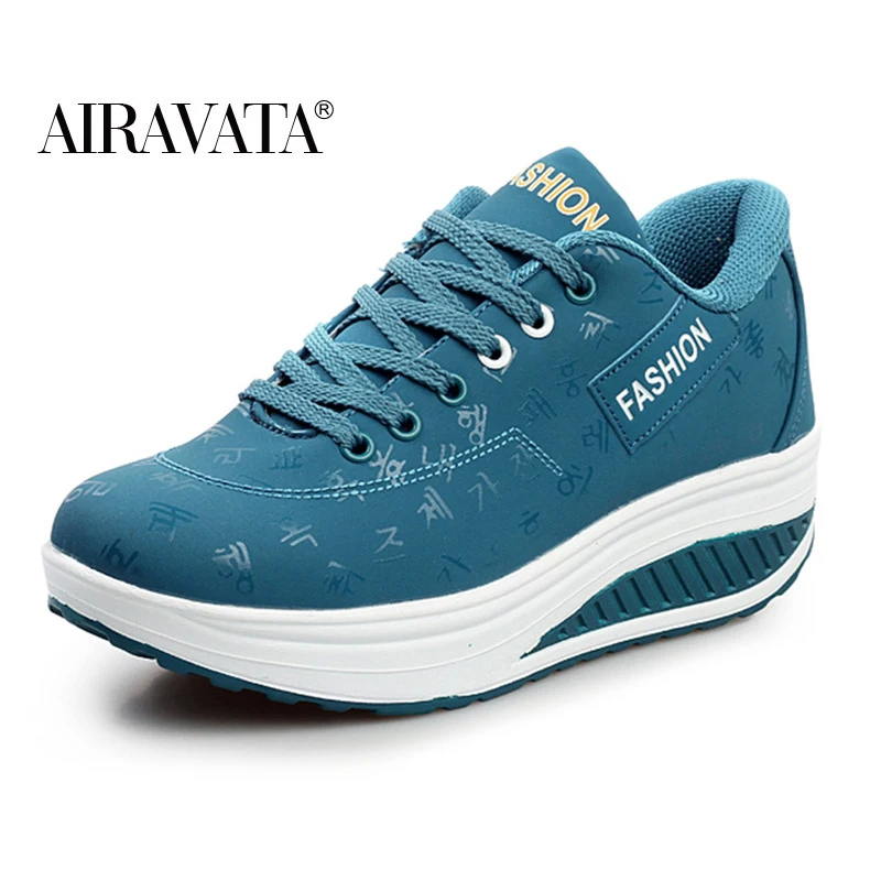 

Airavata Women's Summer Rocking Shoes Leather Sneakers Thick Bottom Sports Waterproof Platform Sport Casual Outdoor Shoes Femal