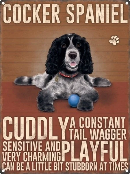 

Metal sign wall sign wall decorative plaque art collection Coer Spaniel Tin Sign Coffee Bar Decoration