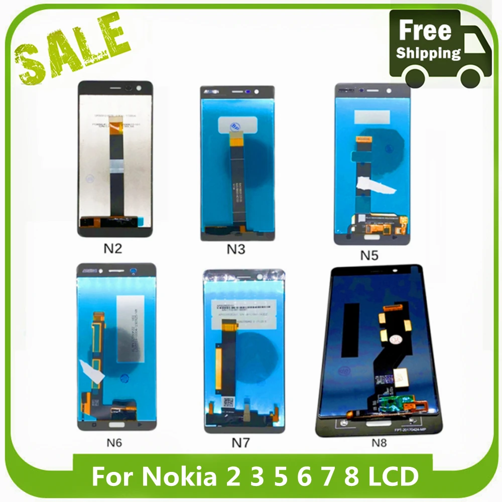 

Дисплей с тачскрином в сборе для Nokia N2 N3 N5 N6 N7 N8, 100% тестовый ЖК-дисплей для Nokia 8 7 6 5 3 2