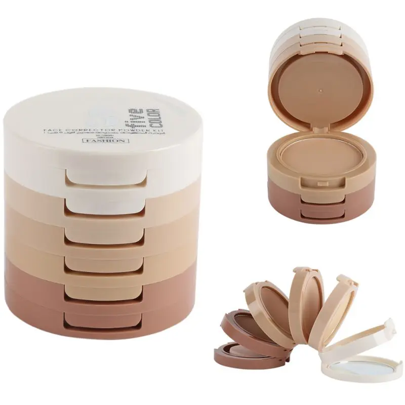5 In 1 Makeup Face Pressed Powder Contour Shading Concealer Foundation Palette Foundation  Face Pressed Powder Mineral