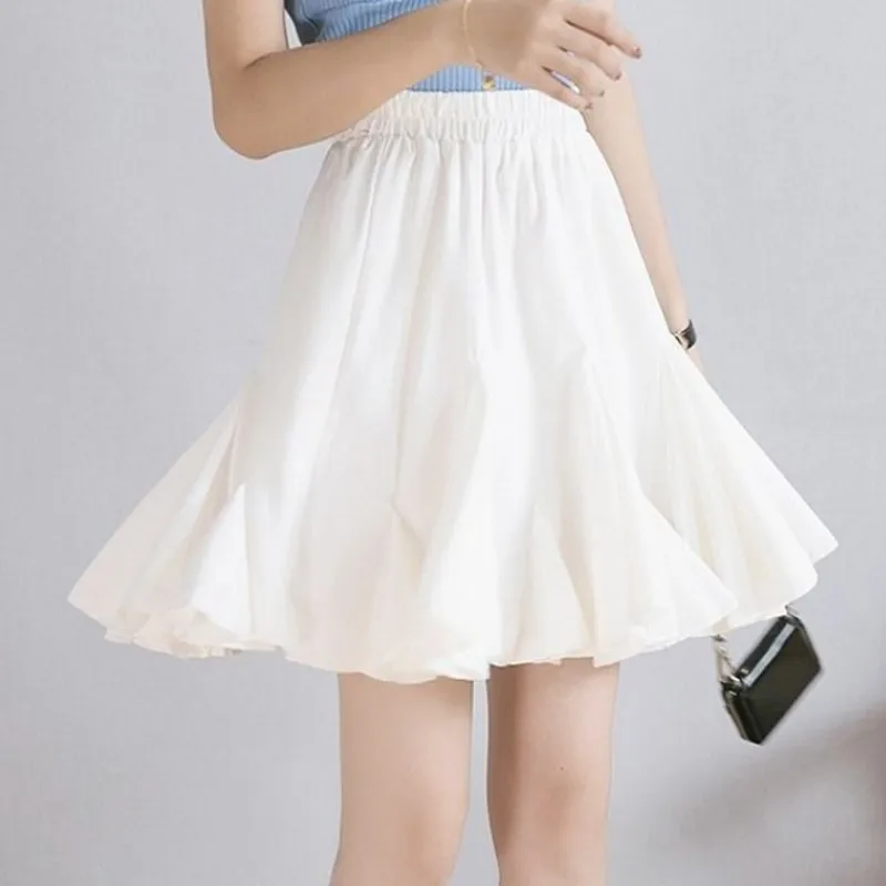 

White Black Chiffon Summer Shorts Skirt Women 2020 Fashion Korean High Waist Tutu Pleated Mini Sun School Skirt Female