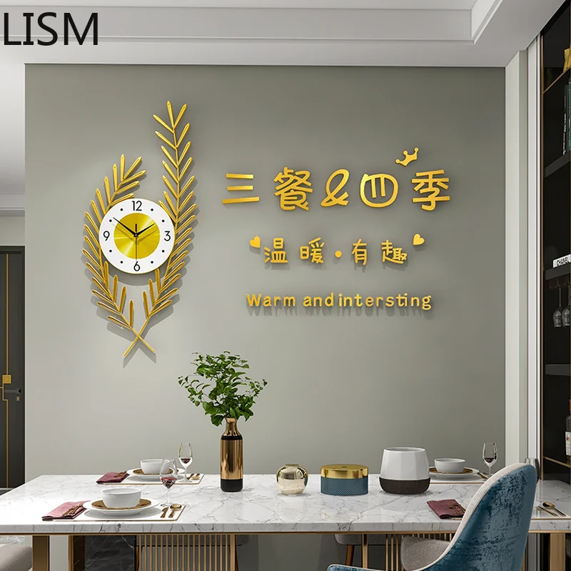 

Большие декоративные настенные часы, роскошный современный дизайн, искусство, скандинавский кварцевый бесшумный настенный стикер, домашни...