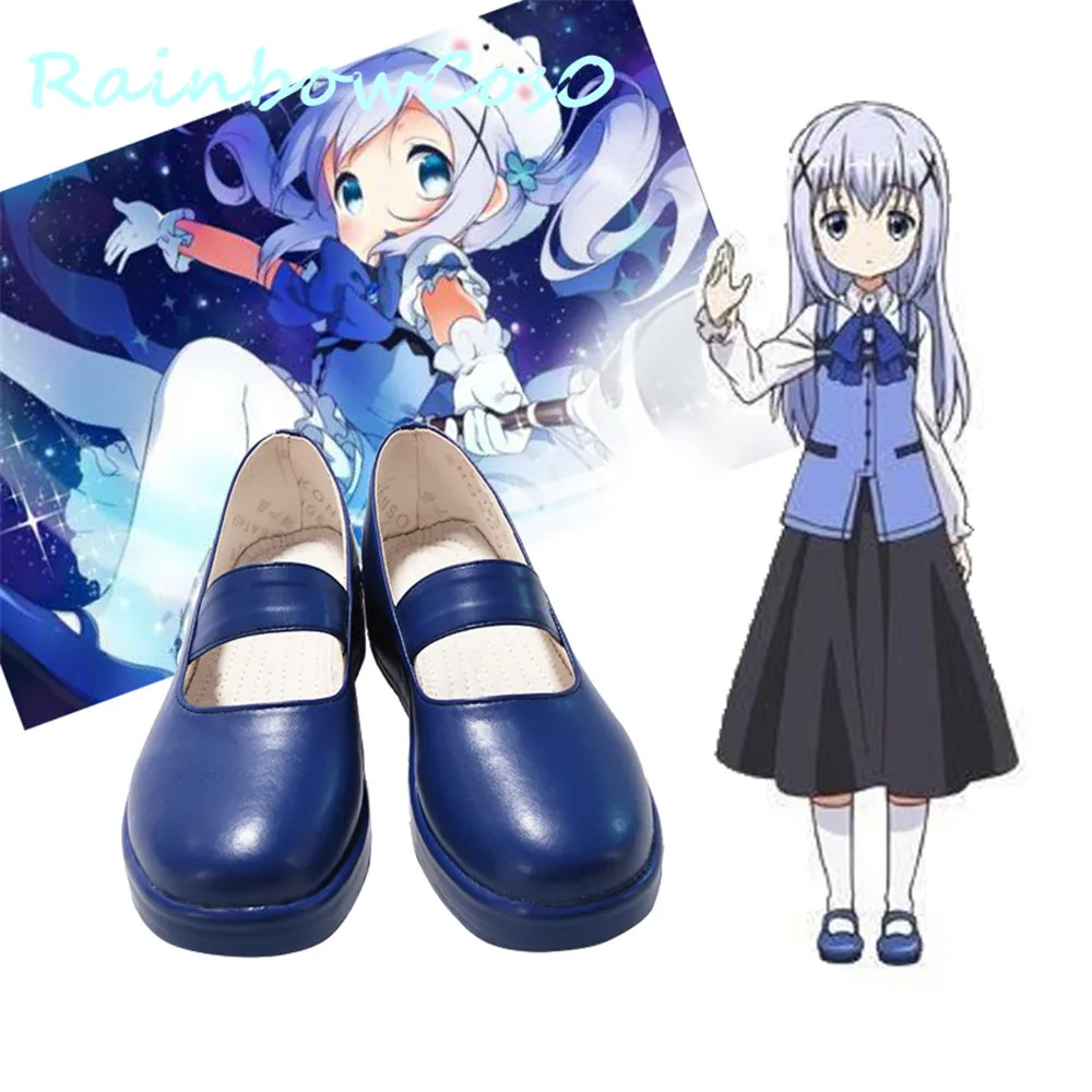 Бесплатная доставка обувь для косплея RainbowCos0-это заказ кролика? Сапоги Kafuu Chino