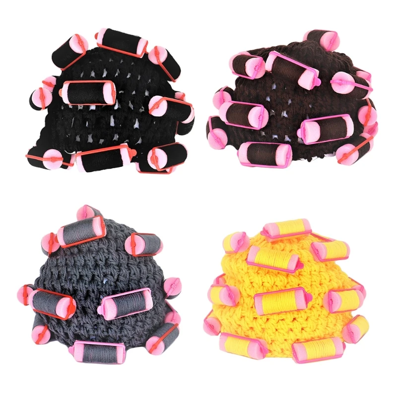 Шапка-бигуди вязаная для детей и взрослых головной убор с забавными волосами в