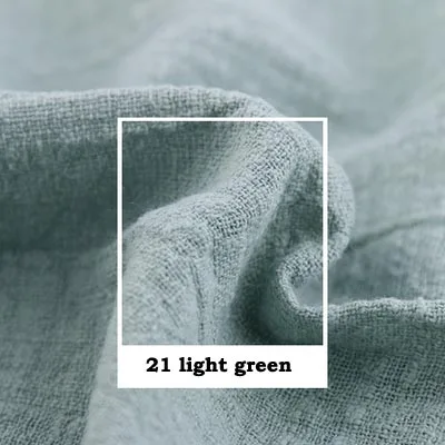 21 light green Художественный Ретро Slub креп хлопок/лен белый желтый оранжевый кофе темно серый красный мягкая ткань для ручной работы летнее платье Блузка - Цвет: 21 light green
