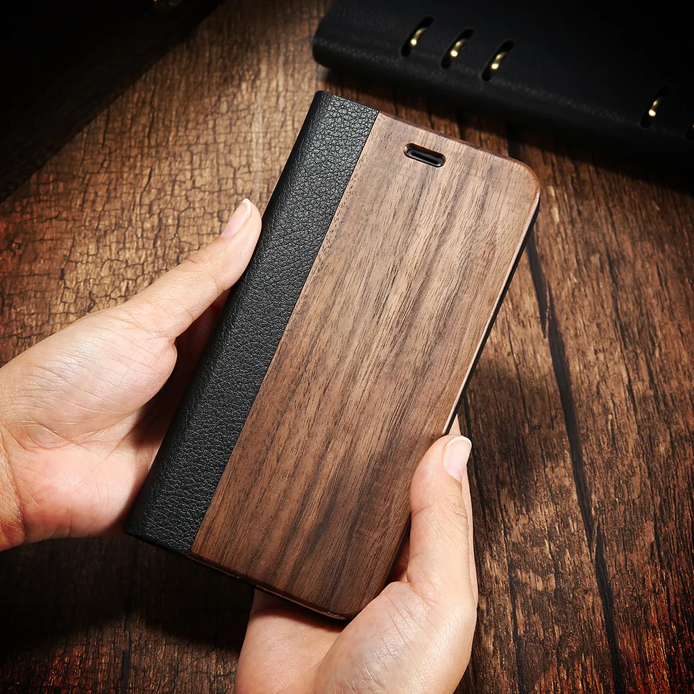 Чехол KISSCASE из бамбукового дерева для iPhone 11 Pro Max кожаный чехол бумажник XR X XS 6 7 8 Plus