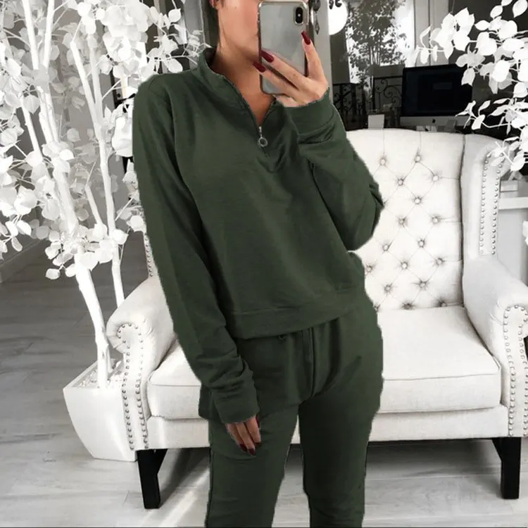 

Women Pullover Long Sleeve Sweatshirt+Pants Sport Sweatsuit Sports Yoga Suit TC21