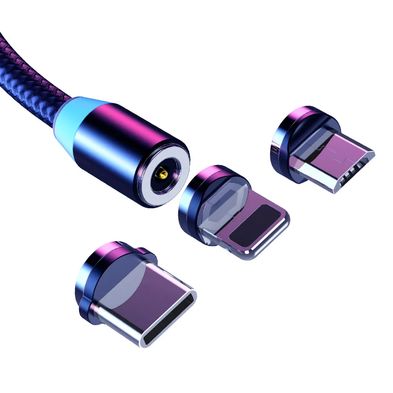 1 м 2 светодиодный Магнитный зарядный кабель Micro USB для iPhone 11 Pro Max XR магнитное