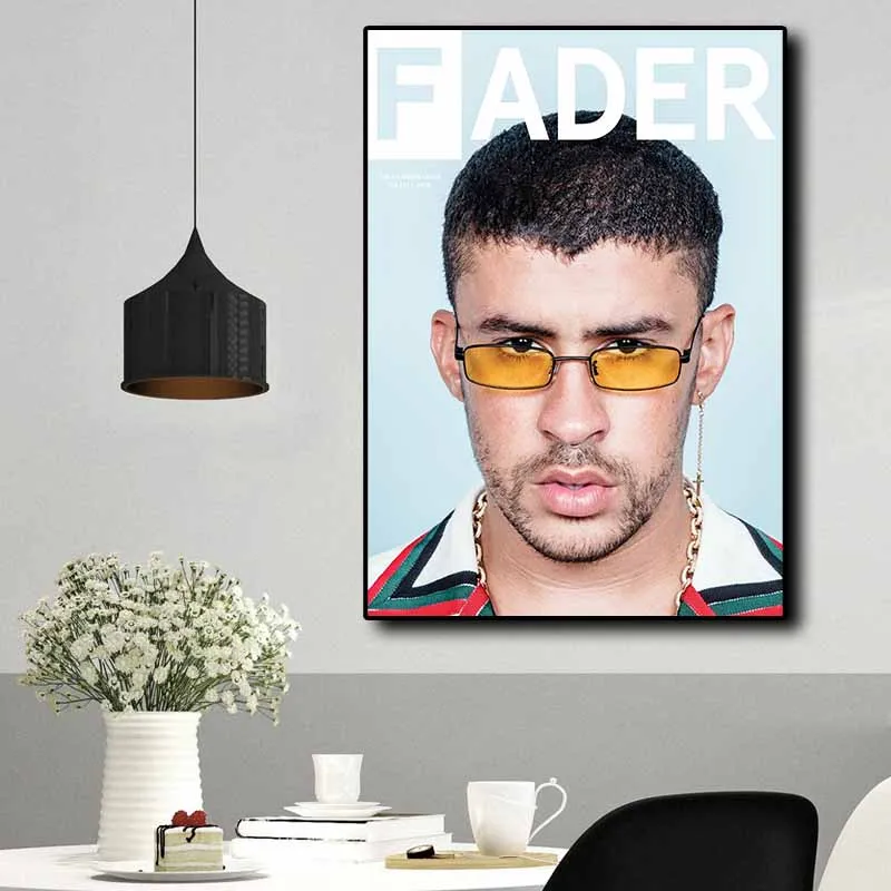 Портрет известного музыкального художника звезда плохой Кролик картина плакаты